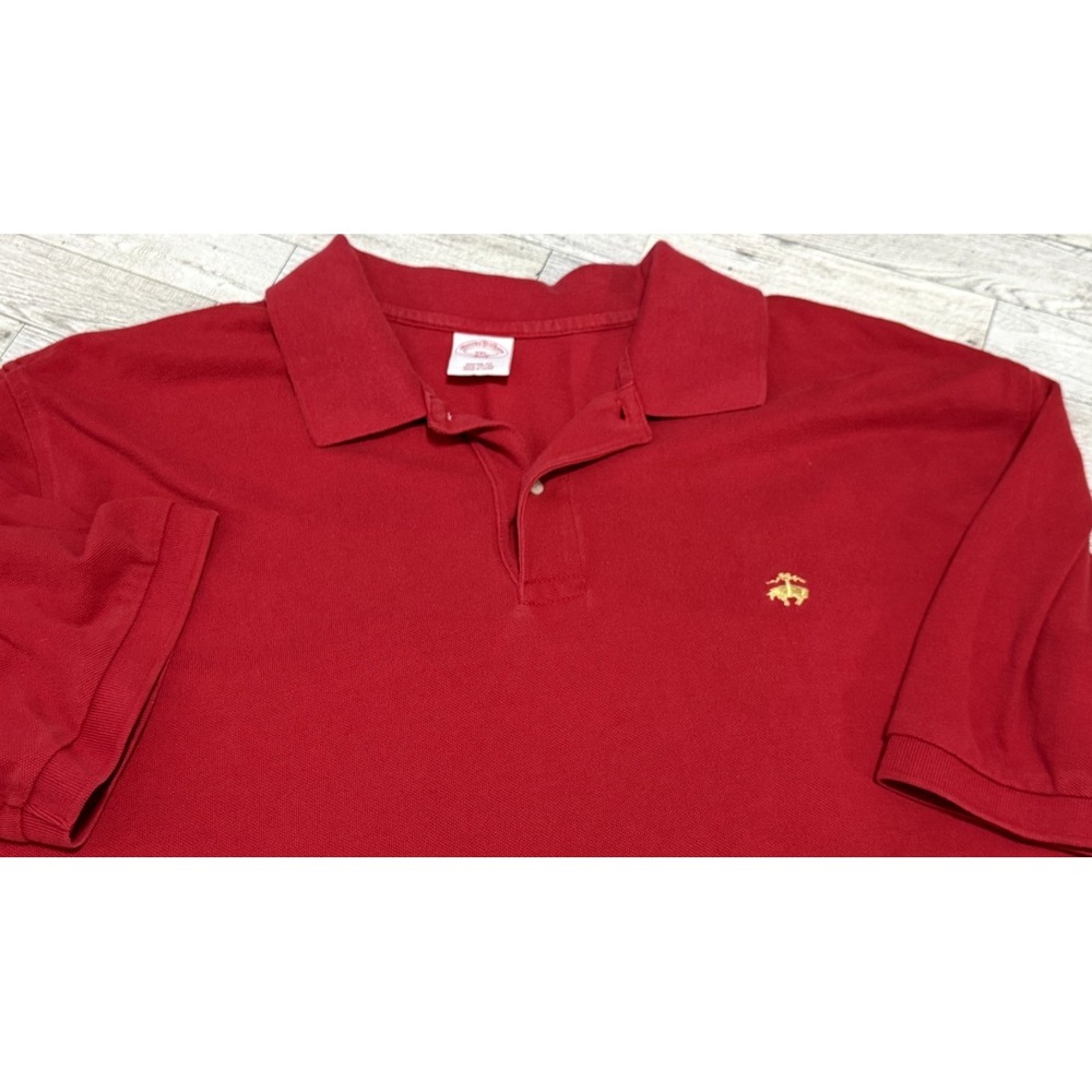 Brooks Brothers Mens 346 Red Polo Shirt Embroidered Logo Size XXL 100% Cotton